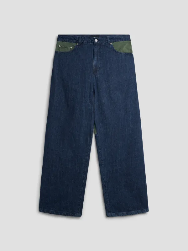 PACC19P001-1 ~ MEN SURPLUS DENIM PANTS GREEN made by Rassvet Skateboards