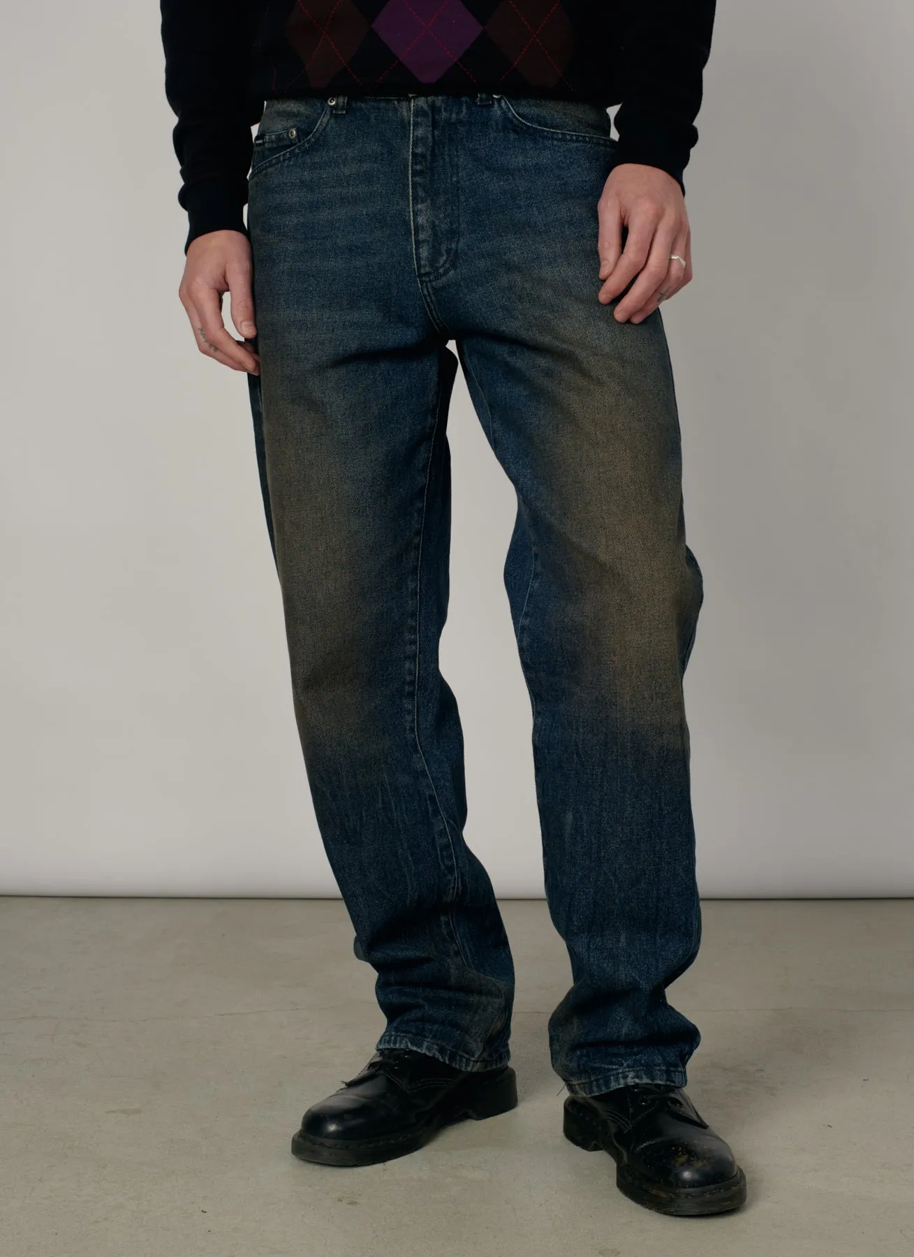 PACC19P004-1 ~ MEN WASHED TAPERED DENIM PANTS BLUE sold by Rassvet Skateboards product image thumbnail 4