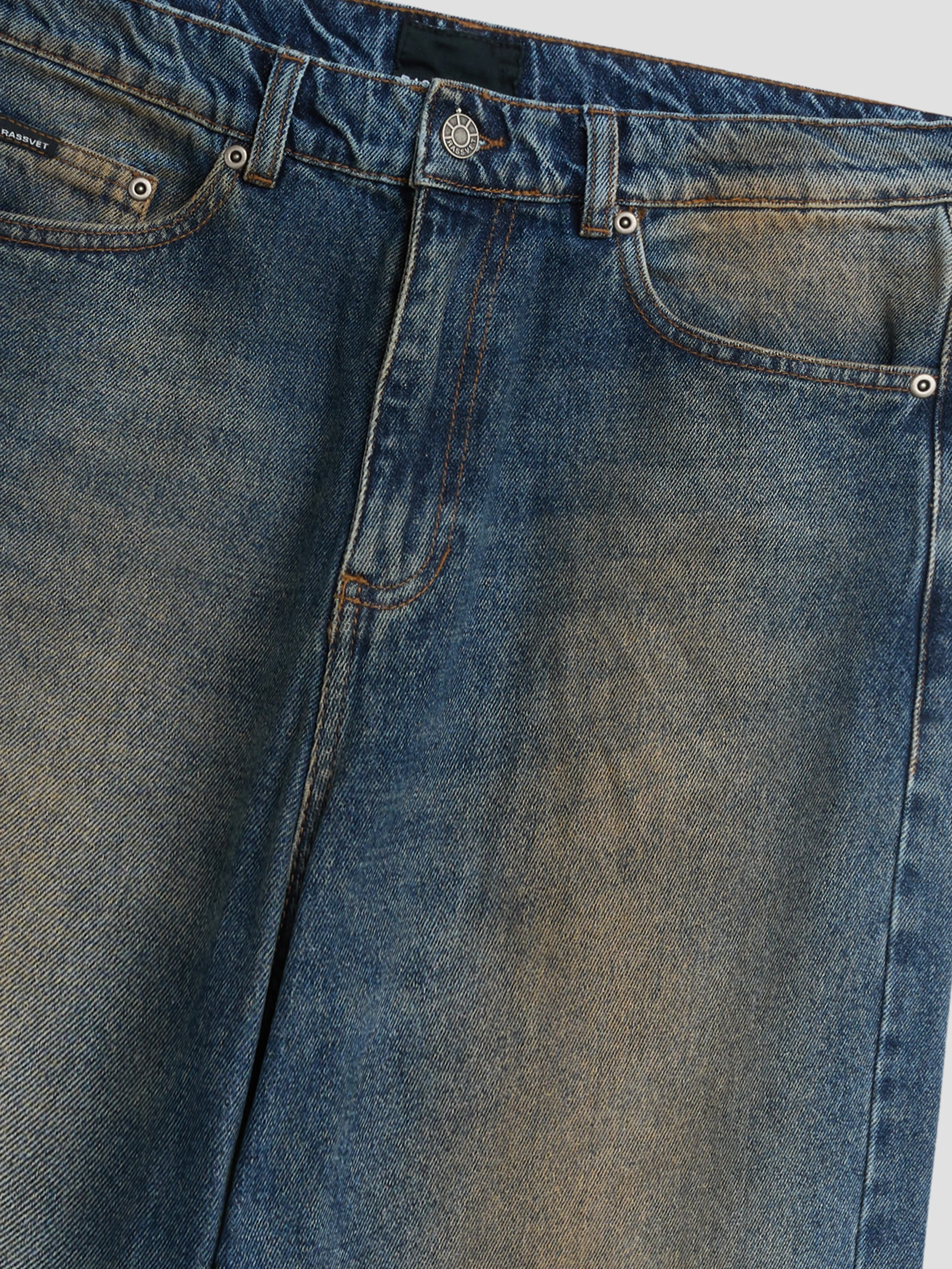 PACC19P004-1 ~ MEN WASHED TAPERED DENIM PANTS BLUE sold by Rassvet Skateboards product image thumbnail 3