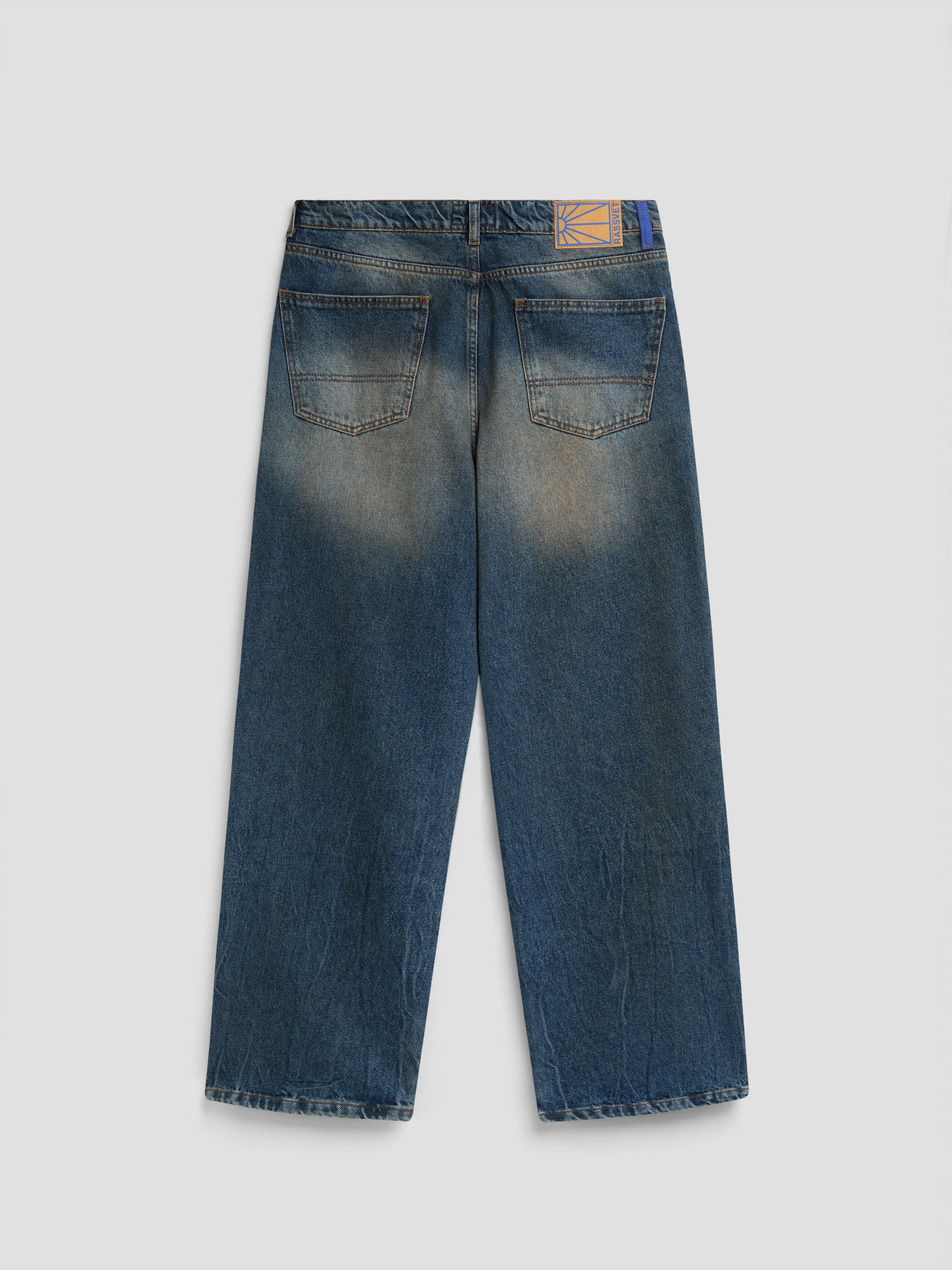 PACC19P004-1 ~ MEN WASHED TAPERED DENIM PANTS BLUE sold by Rassvet Skateboards product image thumbnail 2
