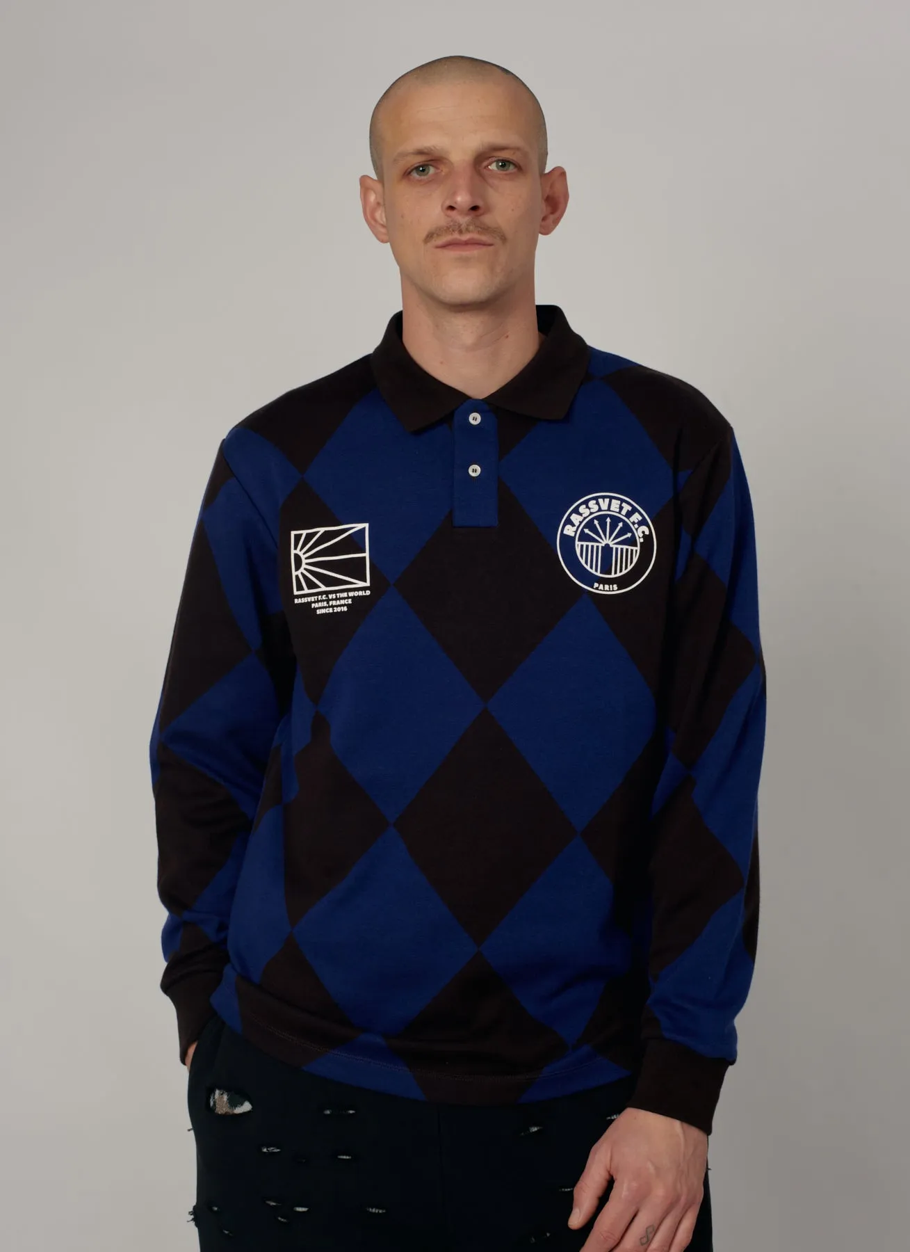 PACC19T015-1 ~ MEN JACQUARD LS FOOTBALL JERSEY BLUE sold by Rassvet Skateboards product image thumbnail 4
