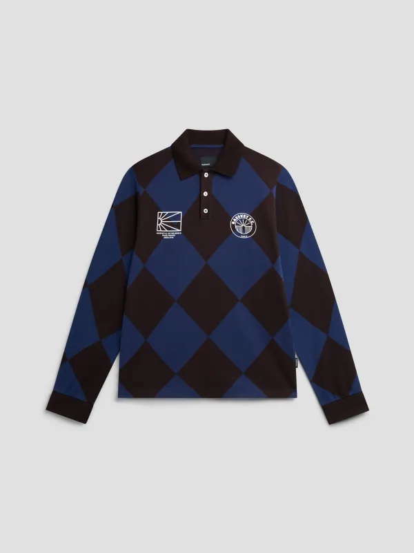 PACC19T015-1 ~ MEN JACQUARD LS FOOTBALL JERSEY BLUE made by Rassvet Skateboards