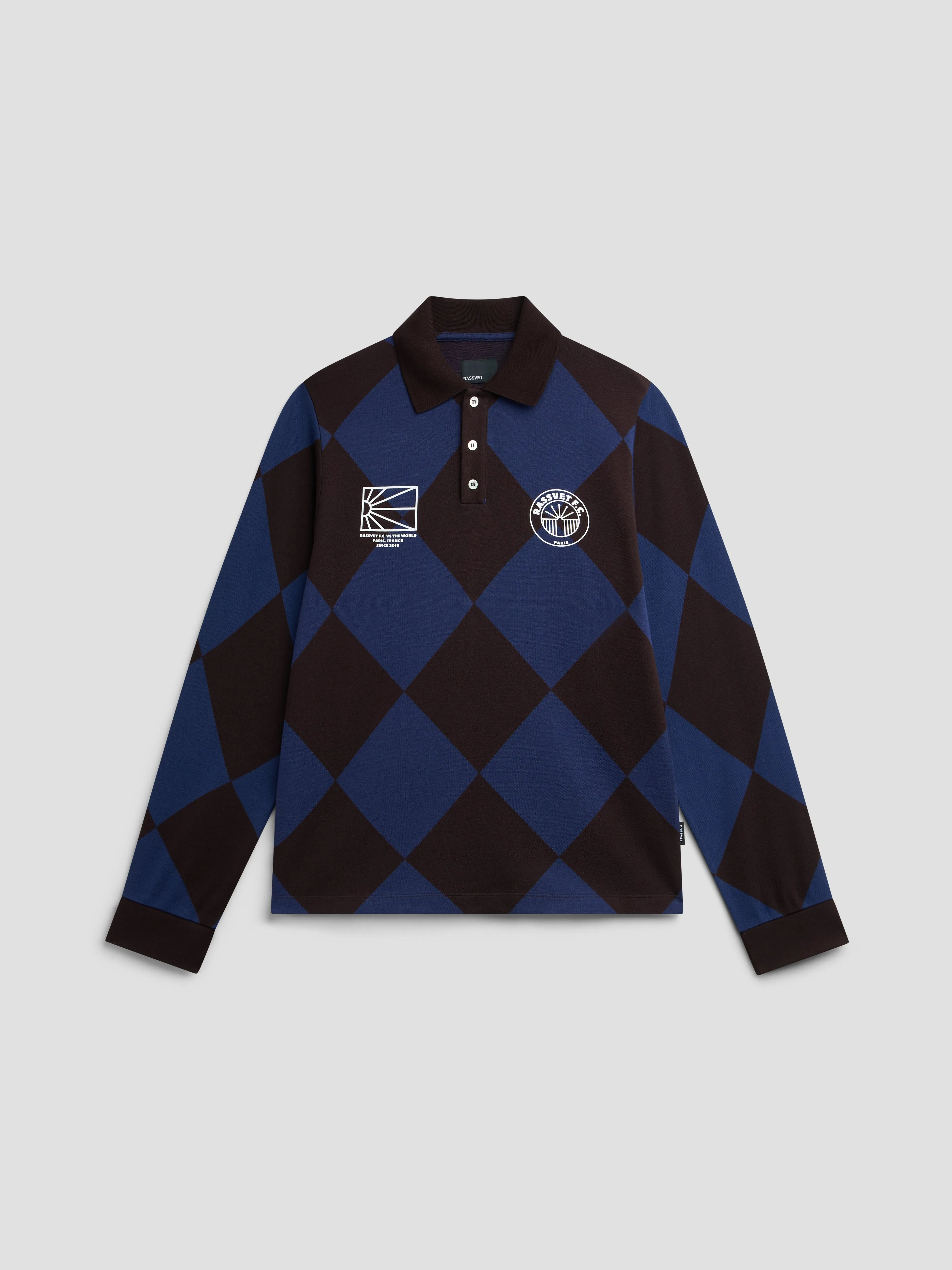 PACC19T015-1 ~ MEN JACQUARD LS FOOTBALL JERSEY BLUE sold by Rassvet Skateboards