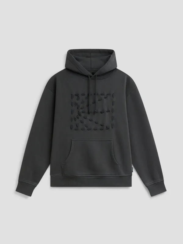 PACC19T021-1 ~ MEN WEAVE LOGO HOODIE BLACK made by Rassvet Skateboards
