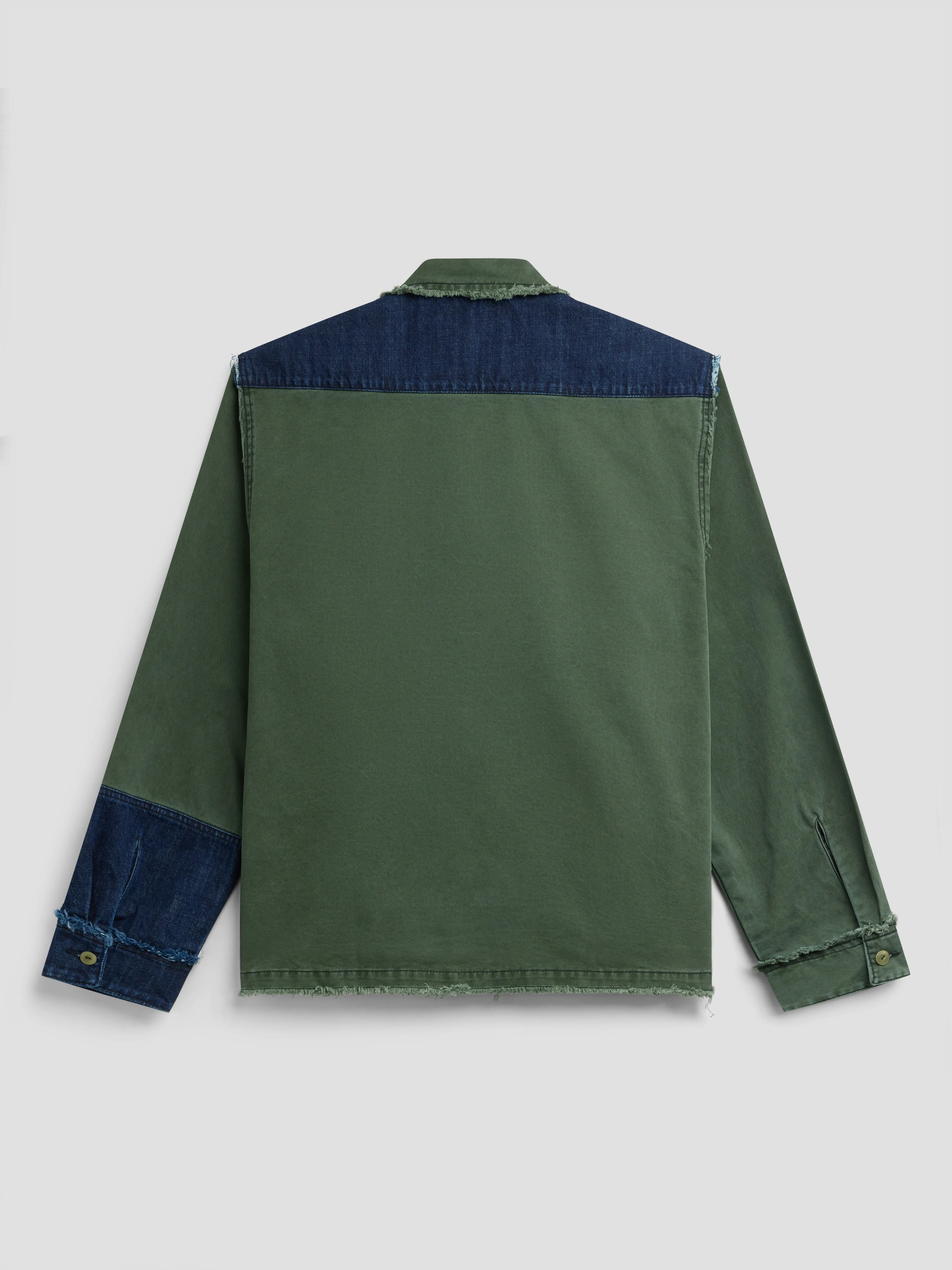 PACC19B001-1 ~ MEN SURPLUS DENIM LS OVERSHIRT GREEN sold by Rassvet Skateboards product image thumbnail 2