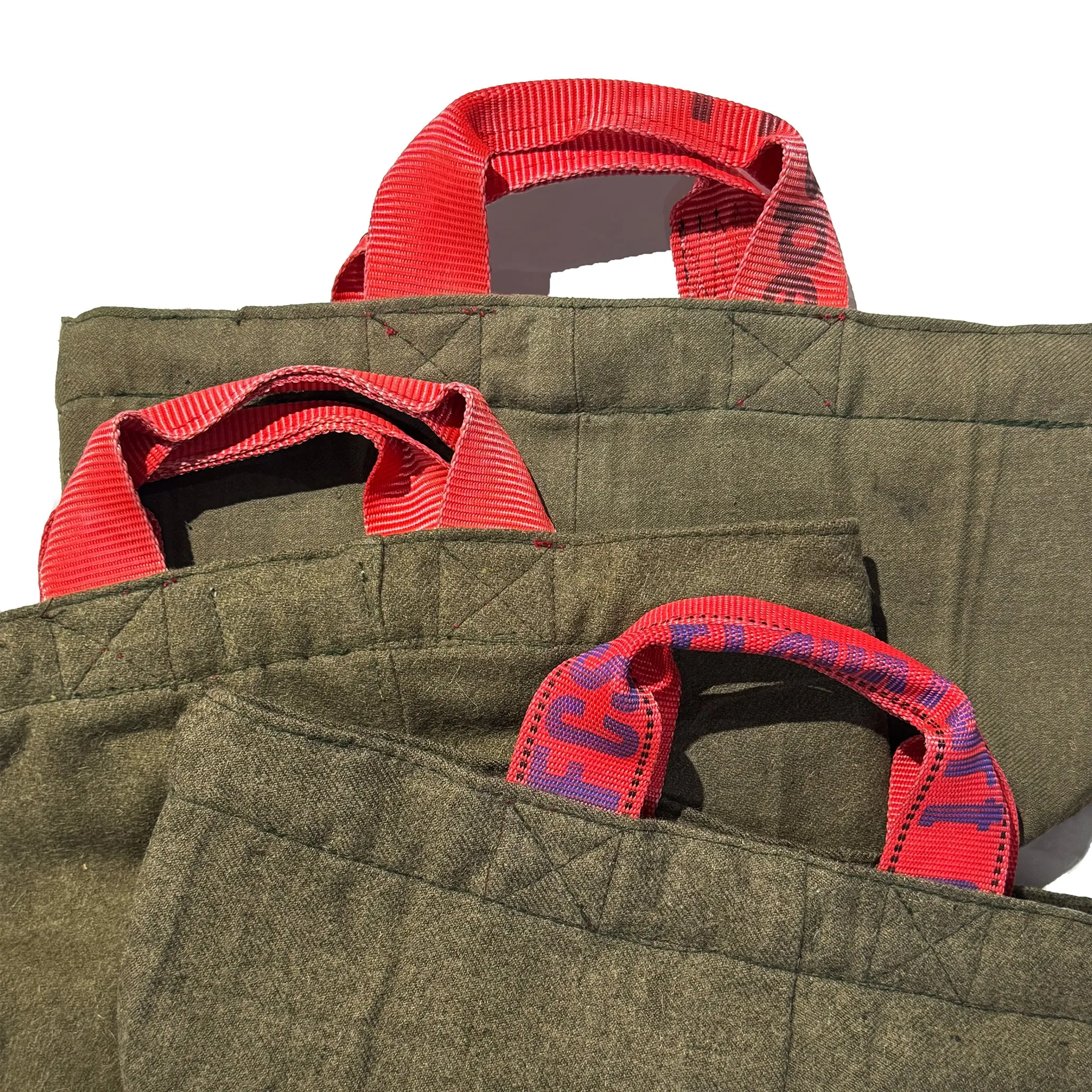 VINTAGE WOOL GARMENTS ZIP TOTE / Red Lining sold by PUEBCO product image thumbnail 4