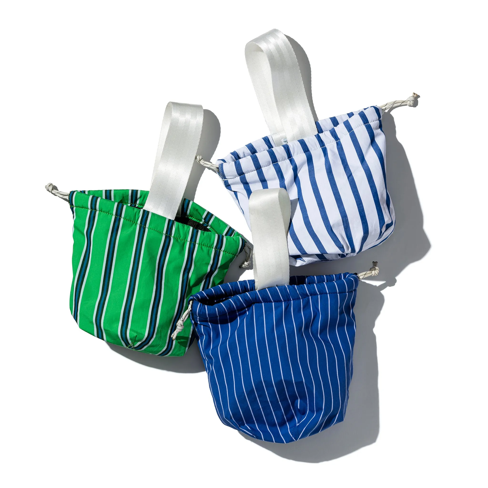 SHIRT FABRIC DRAWSTRING BAG / White Stripe sold by PUEBCO product image thumbnail 3