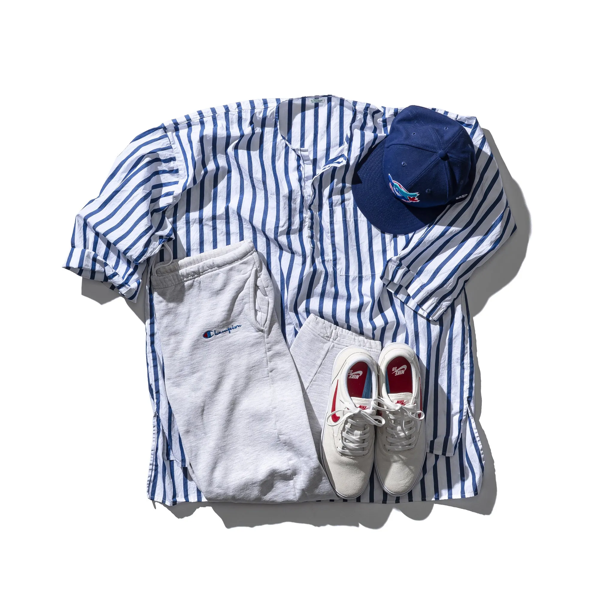 COTTON STRIPE SHIRT / CREW NECK sold by PUEBCO