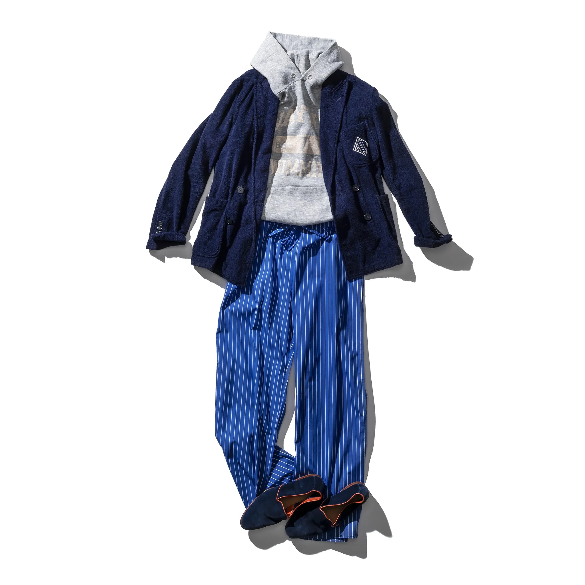 COTTON STRIPE REGULAR PANTS / Blue sold by PUEBCO product image thumbnail 5