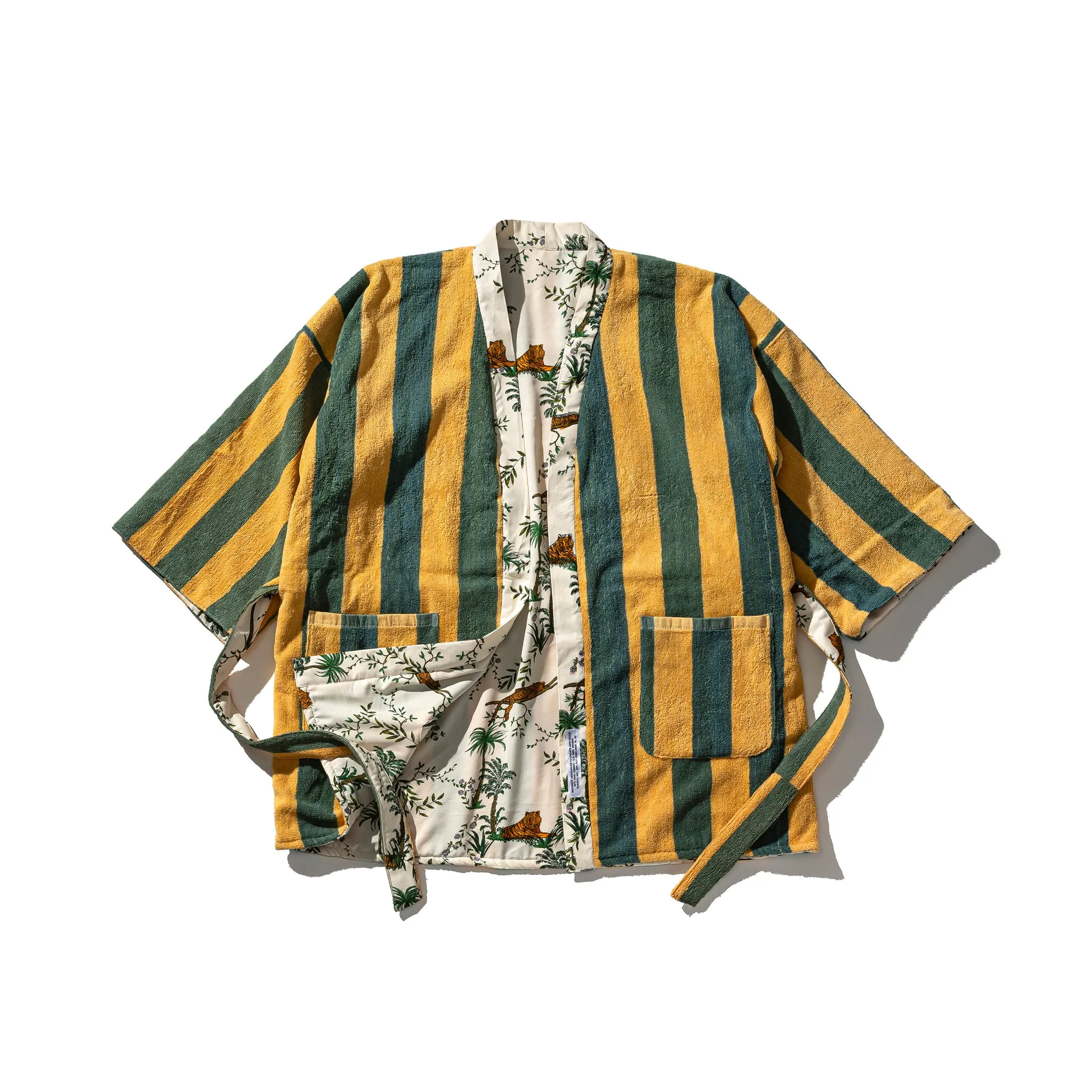 REVERSIBLE SHORT ROBE / Green x Yellow sold by PUEBCO