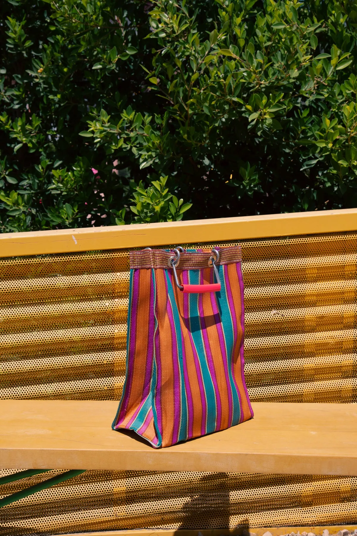 RECYCLED PLASTIC STRIPE BAG - Rectangle D15 sold by PUEBCO product image thumbnail 2
