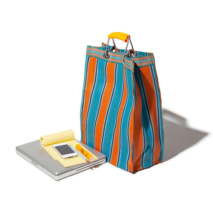 RECYCLED PLASTIC STRIPE BAG - Rectangle D15 sold by PUEBCO