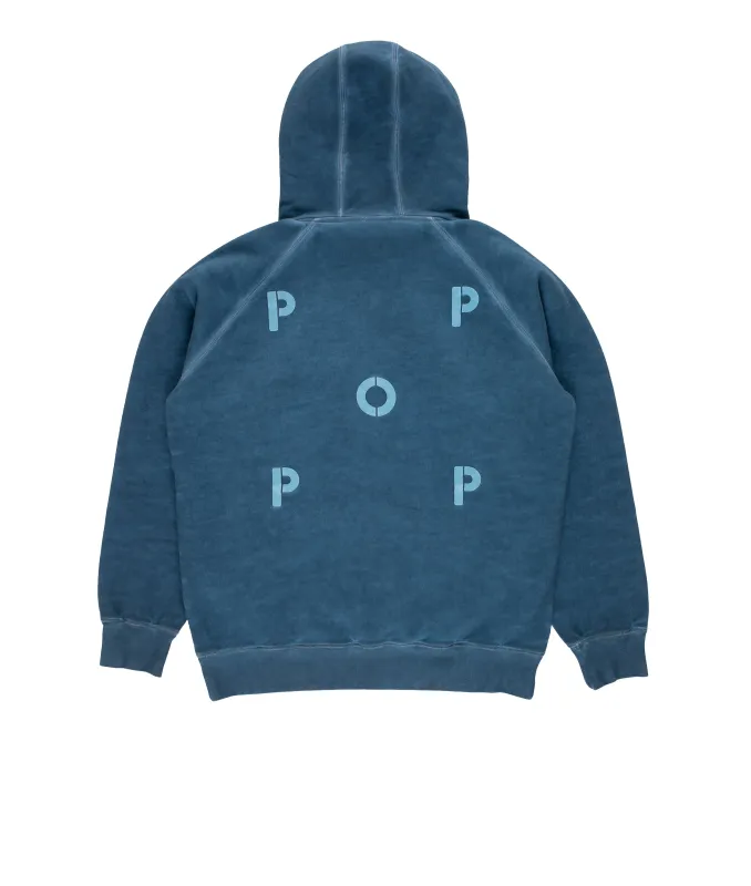 Pop Stencil Logo Hooded Sweat Navy made by Pop Trading Company