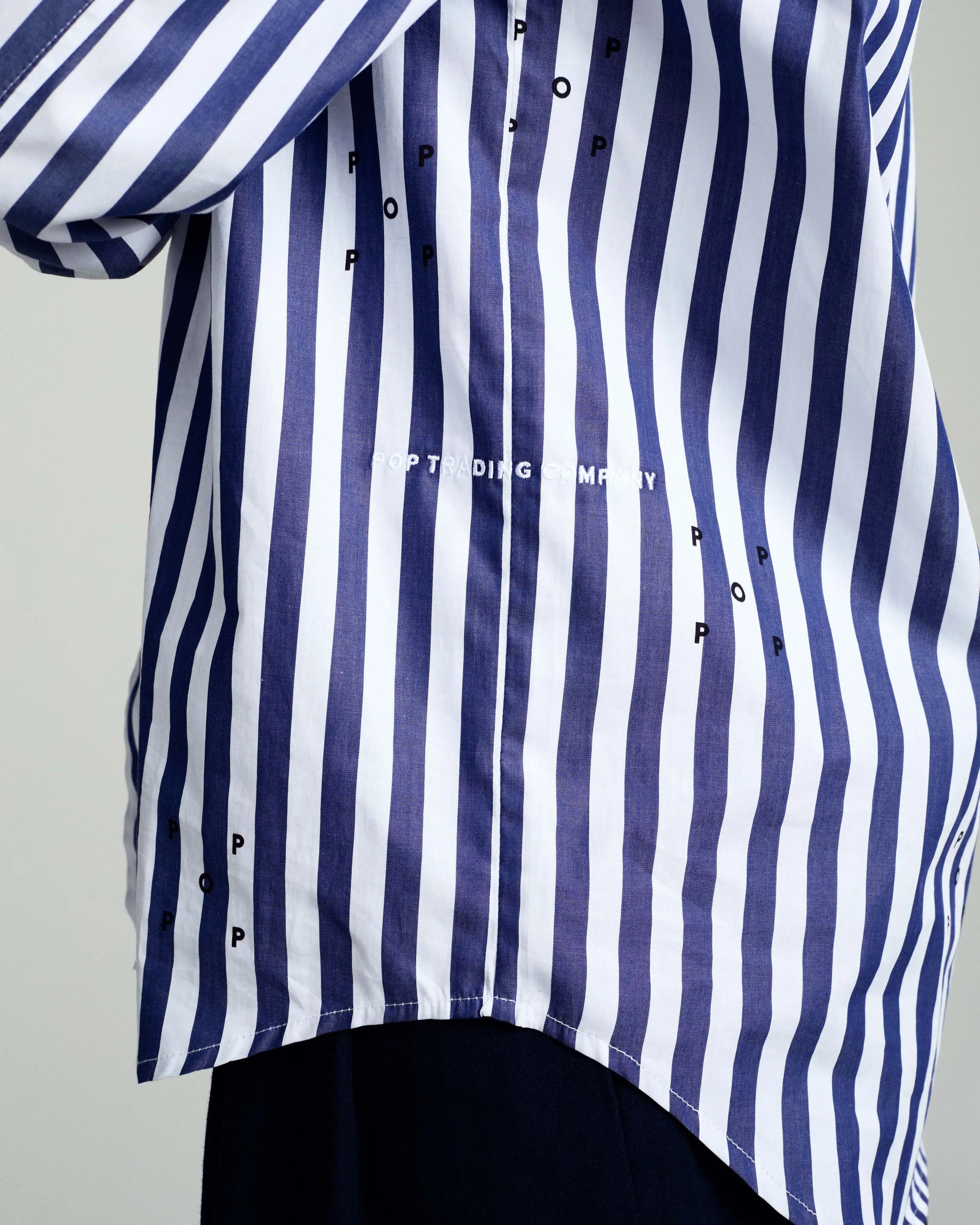Pop Logos Stripe Shirt Navy/White sold by Pop Trading Company product image thumbnail 5