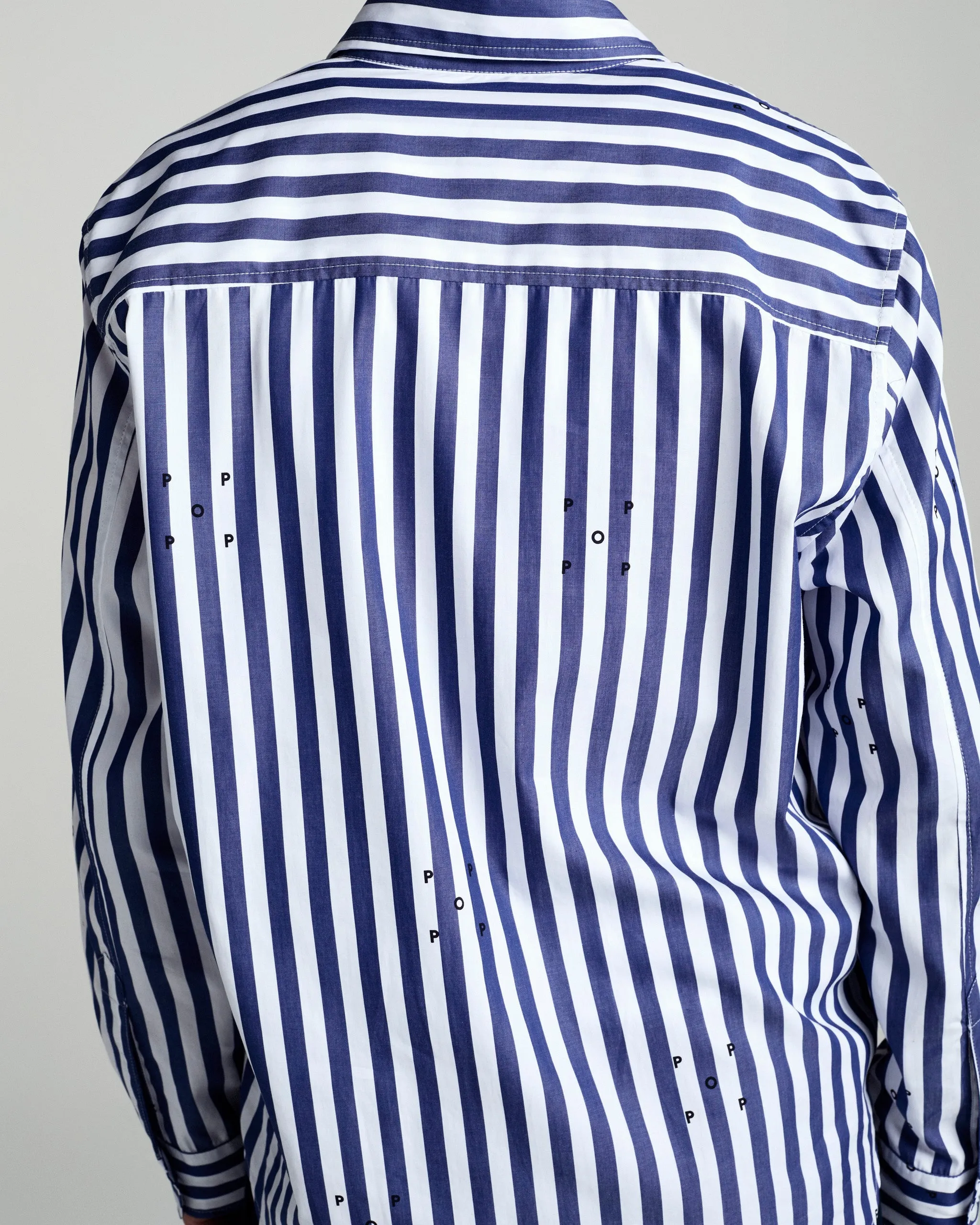 Pop Logos Stripe Shirt Navy/White sold by Pop Trading Company product image thumbnail 4