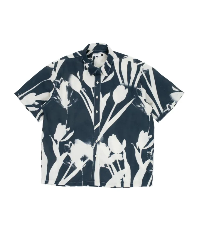 Pop Tulip Shortsleeve Shirt Navy made by Pop Trading Company