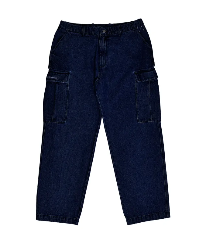 Pop Denim Cargo Pants Dark Stonewash made by Pop Trading Company