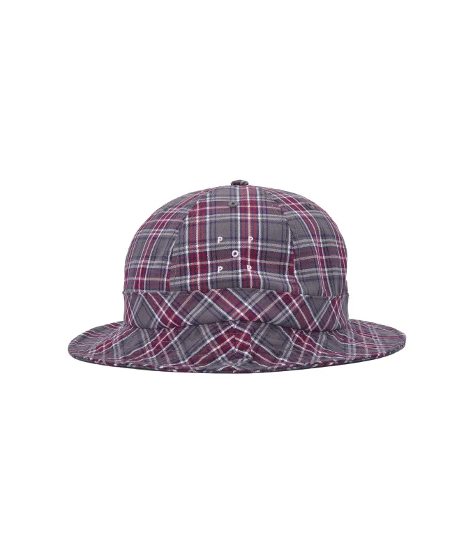 Pop Checked Bell Hat Grey made by Pop Trading Company