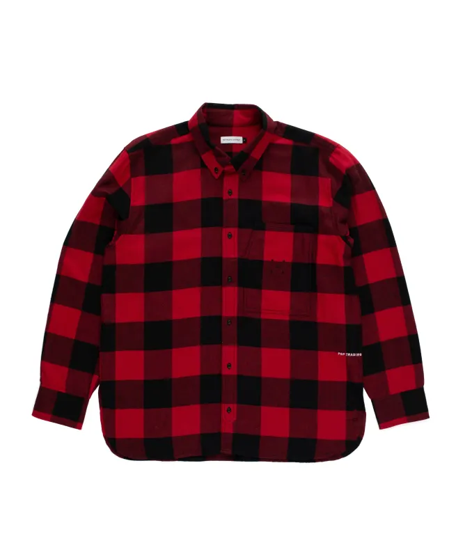 Pop Checked BD Shirt Black/Red made by Pop Trading Company