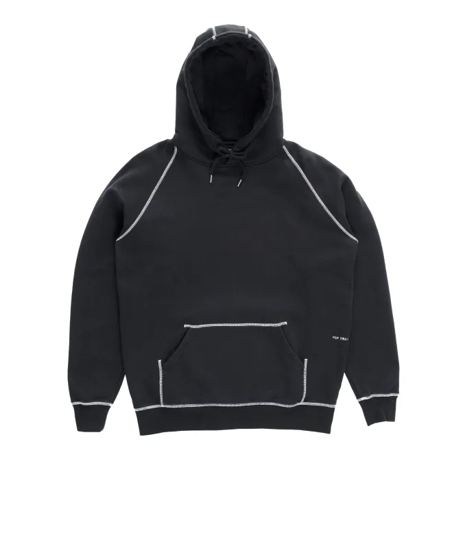 Pop Logo Hooded Sweat Black made by Pop Trading Company