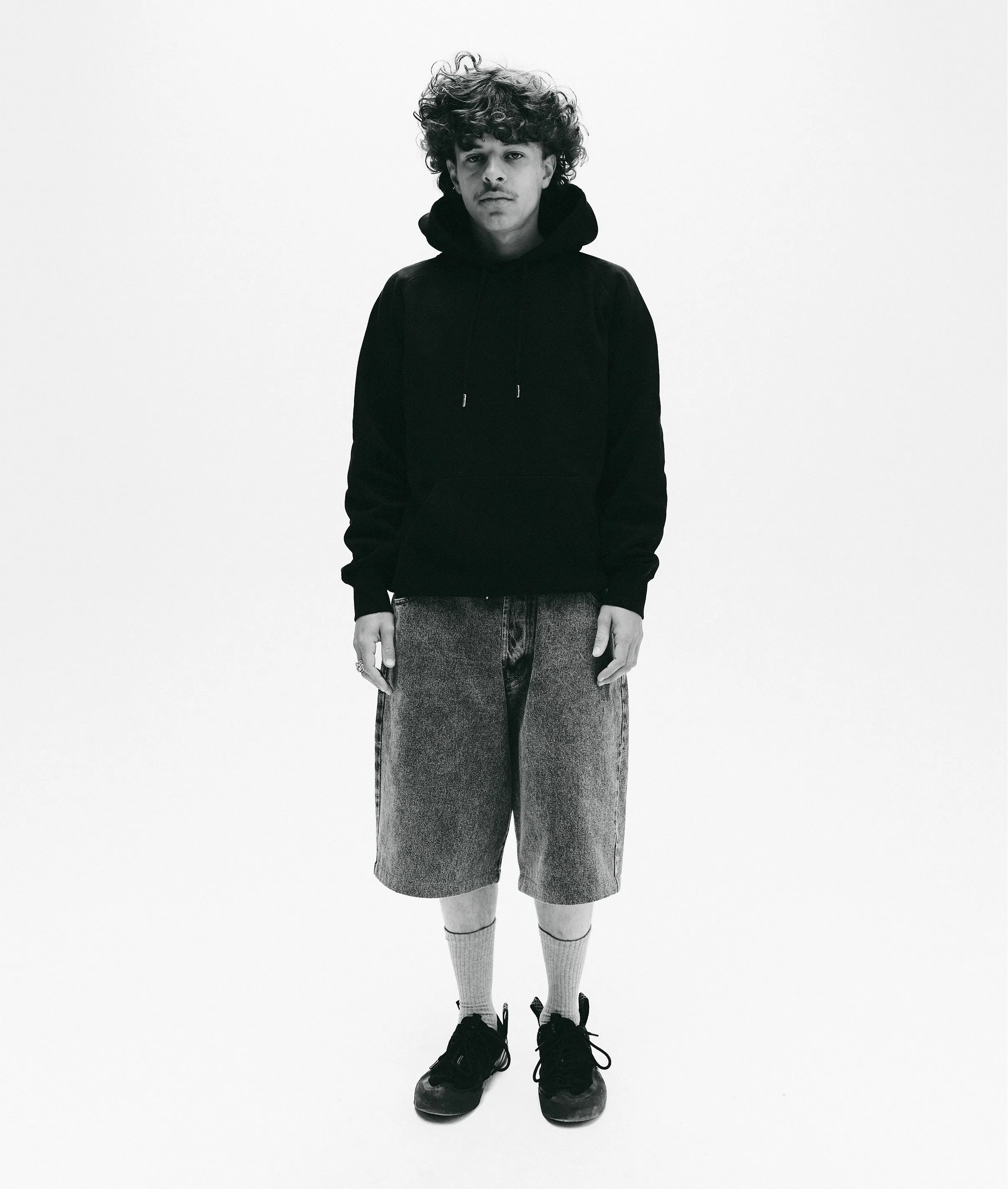 Pop Logo Hooded Sweat Black/White sold by Pop Trading Company product image thumbnail 5
