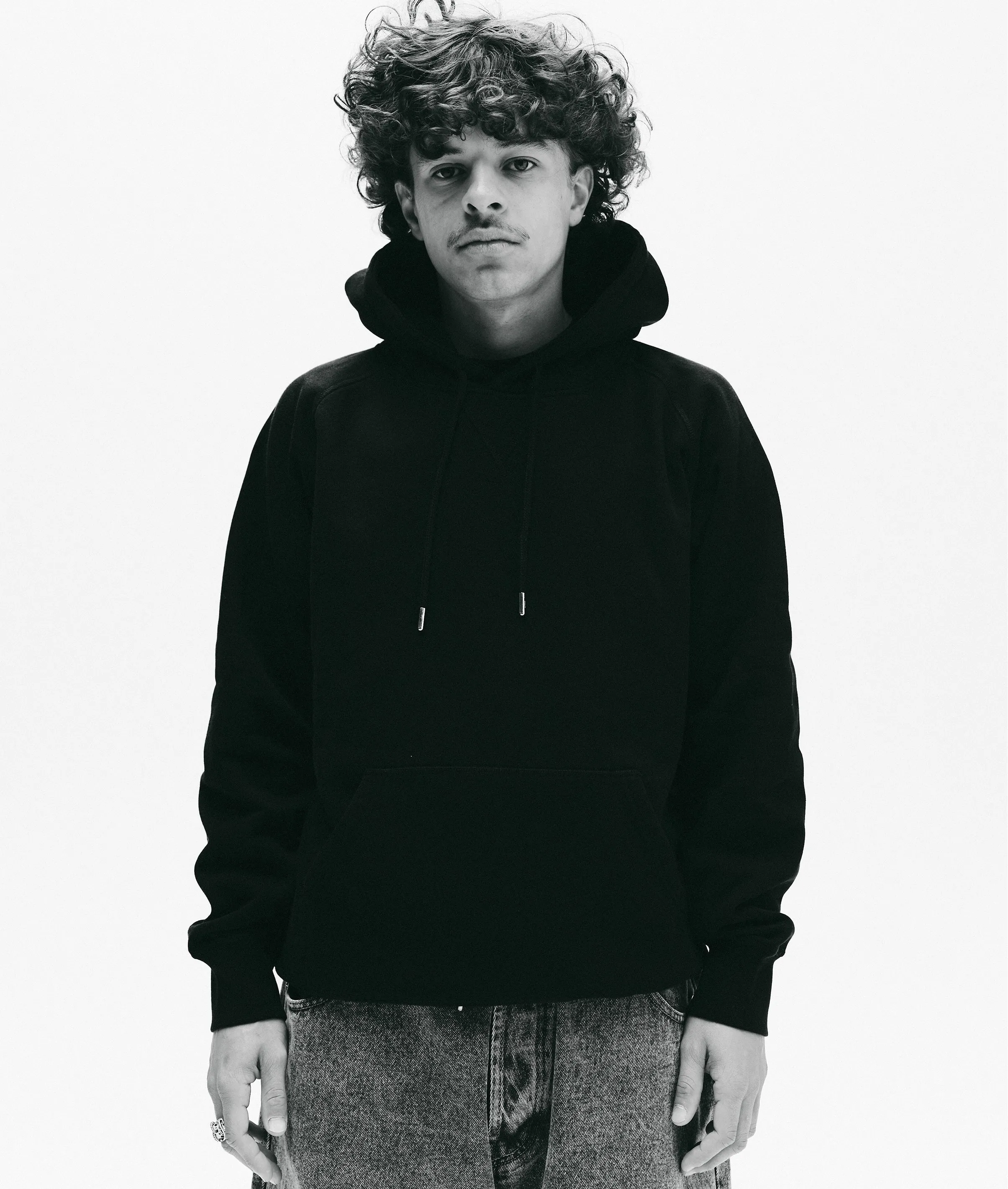 Pop Logo Hooded Sweat Black/White sold by Pop Trading Company product image thumbnail 2