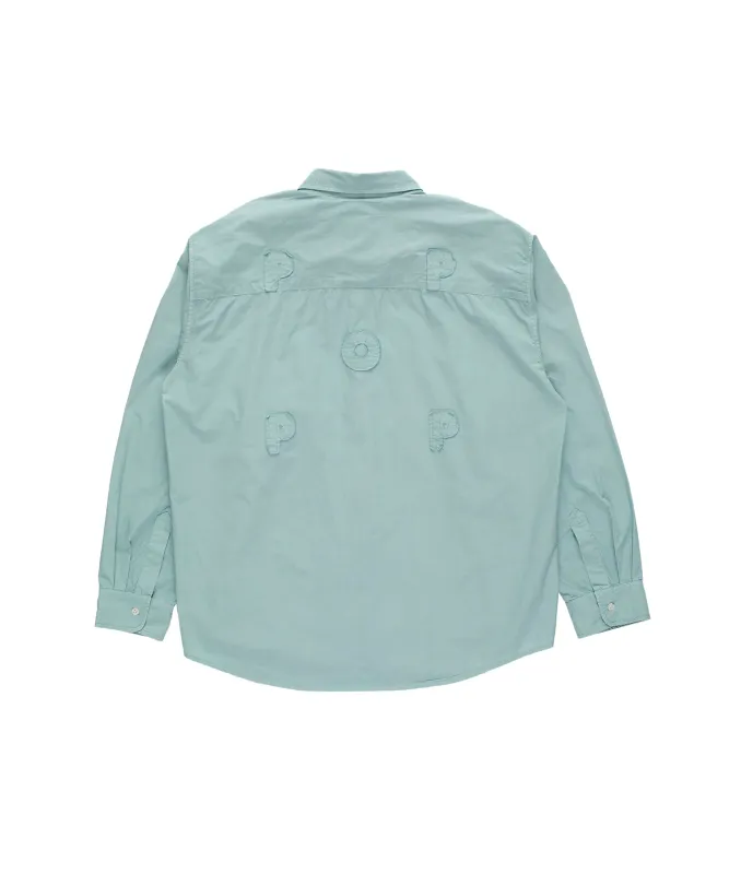 Pop Applique Logo Shirt Blue Haze made by Pop Trading Company