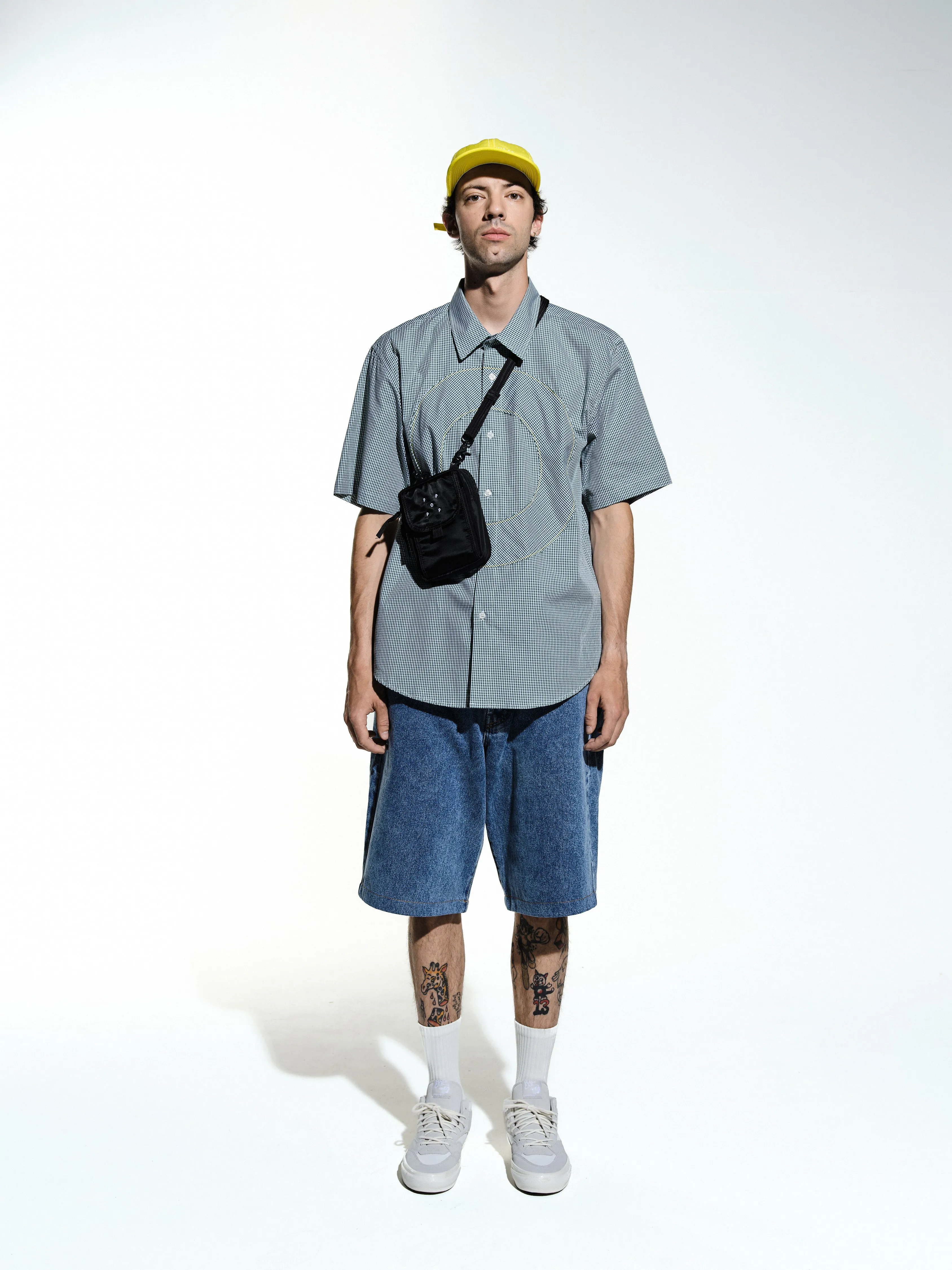 Pop O Shortsleeve Gingham Shirt Green/White sold by Pop Trading Company product image thumbnail 2