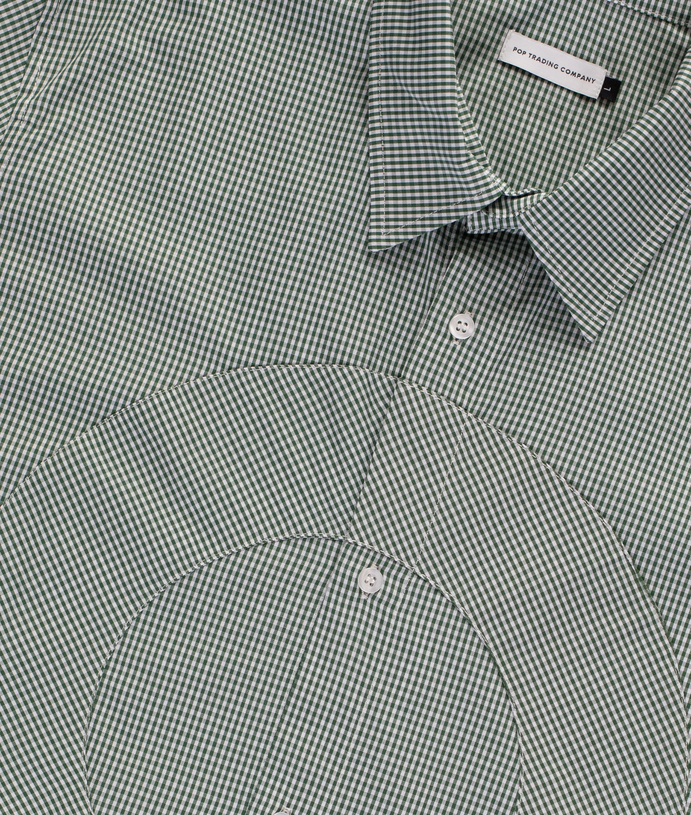 Pop O Shortsleeve Gingham Shirt Green/White sold by Pop Trading Company product image thumbnail 4