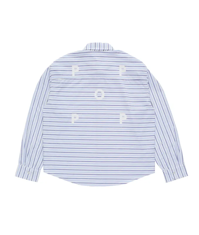 Pop Striped Logo Shirt White/Blue made by Pop Trading Company