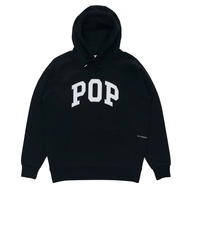 Pop Arch Hooded Sweat Black made by Pop Trading Company