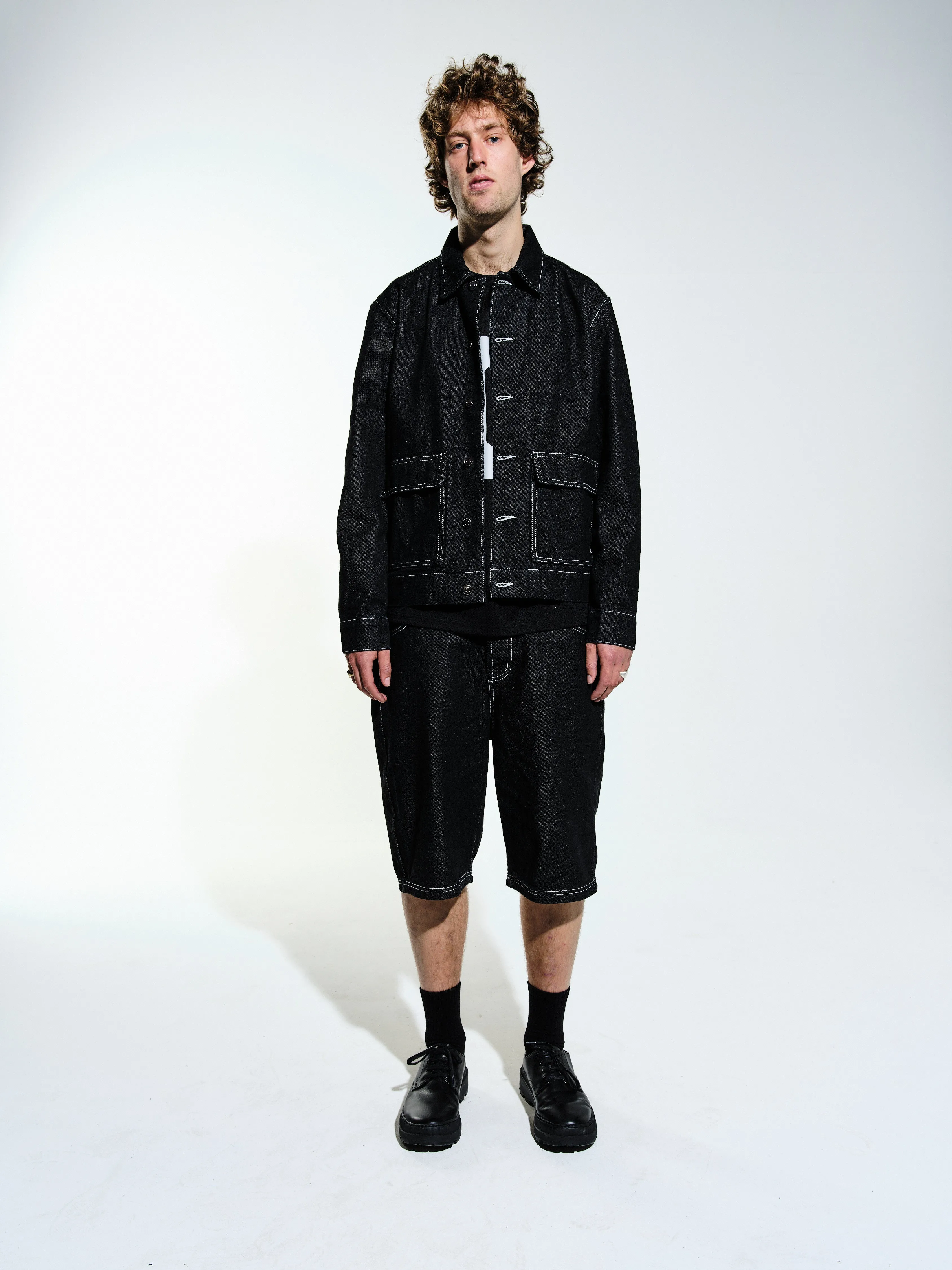 Pop Full Button Denim Jacket Black sold by Pop Trading Company product image thumbnail 2