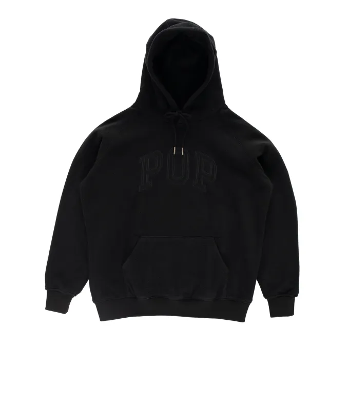 Pop Arch Hooded Sweat Black Fleece made by Pop Trading Company