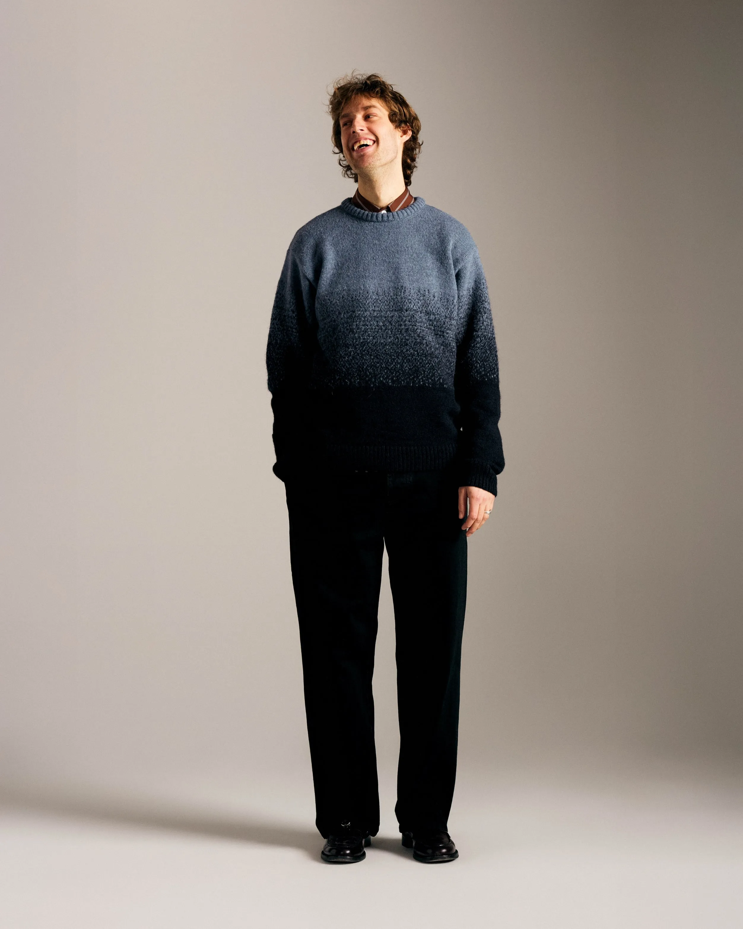 Pop Knitted Gradient Crewneck Tradewinds/Navy sold by Pop Trading Company product image thumbnail 2