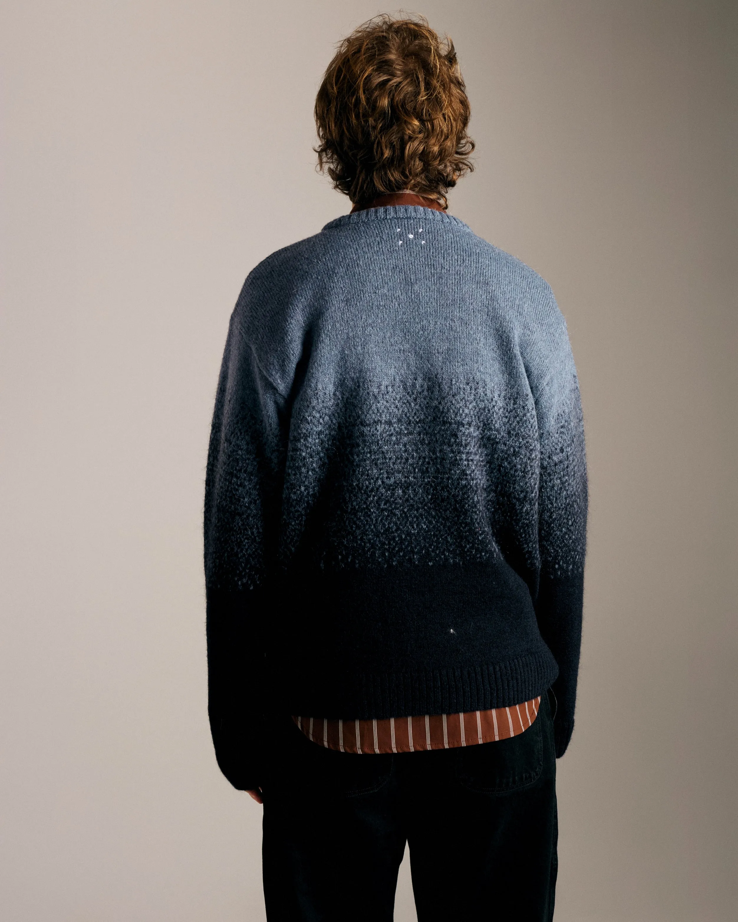 Pop Knitted Gradient Crewneck Tradewinds/Navy sold by Pop Trading Company product image thumbnail 4