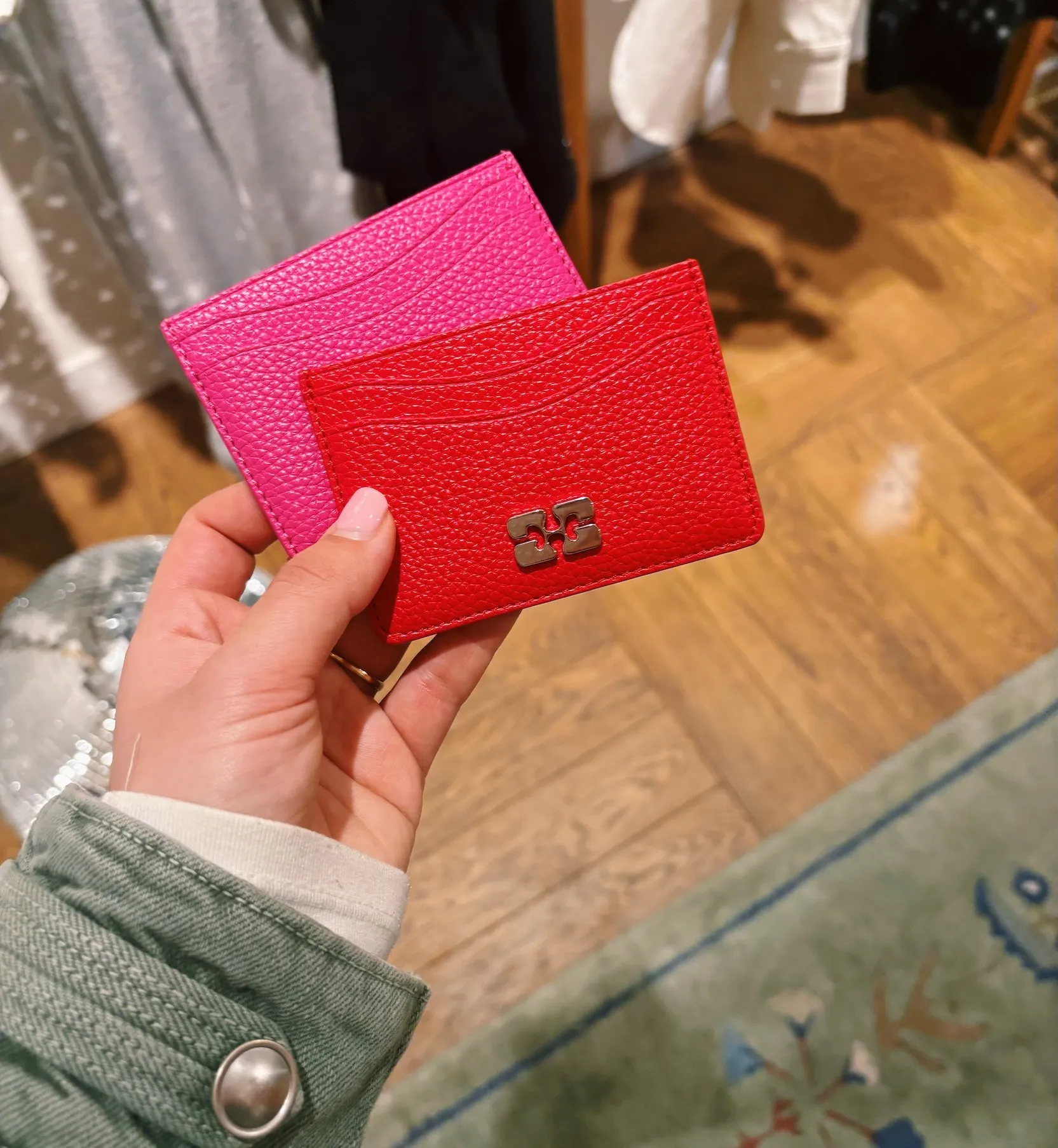 GANNI Red Bou Card Holder Grained sold by Anna + Nina product image thumbnail 2