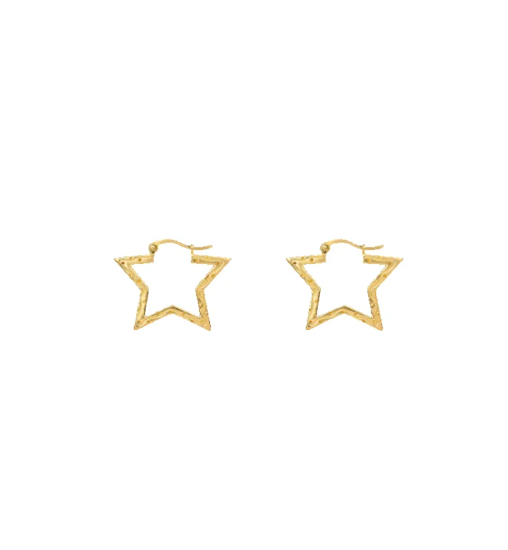 Small Funky Star Hoop Earrings made by Anna + Nina