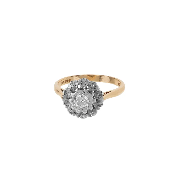 Vintage Diamond Wishwell Ring 9K made by Anna + Nina
