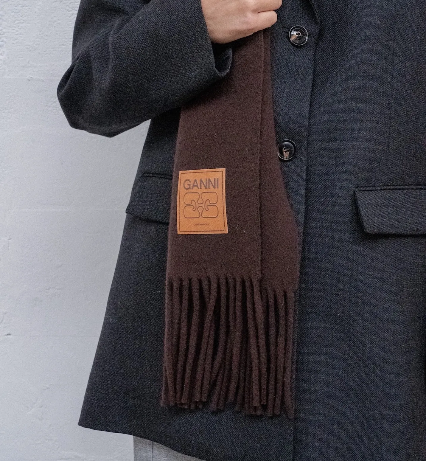 GANNI Double Face Wool Knit Scarf sold by Anna + Nina product image thumbnail 3