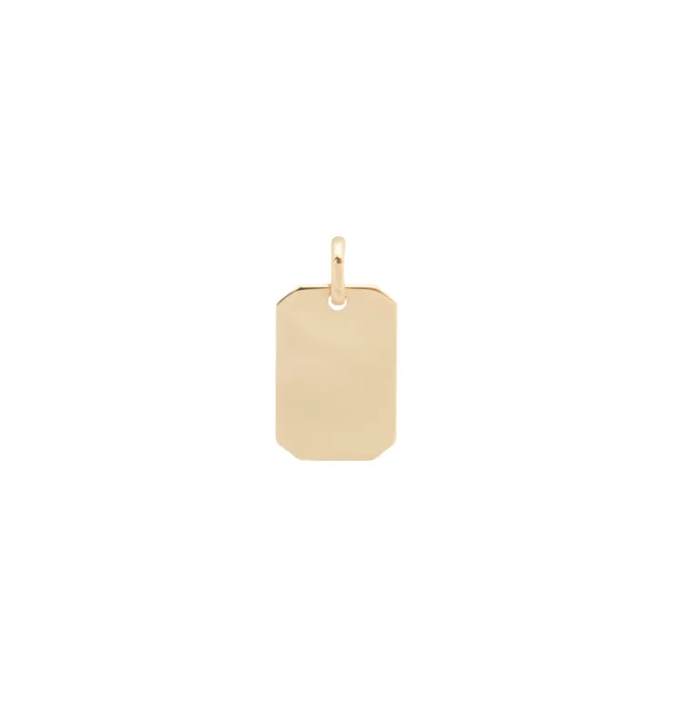 Rectangle Engraving Pendant 14K made by Anna + Nina