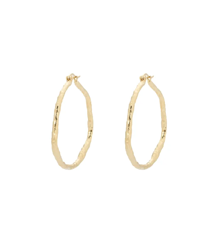 Large Organic Hoop Earrings made by Anna + Nina