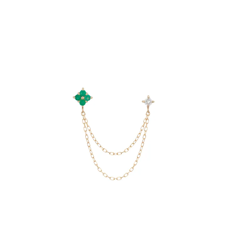 Single Enchanted Chain Stud Earring 14K made by Anna + Nina