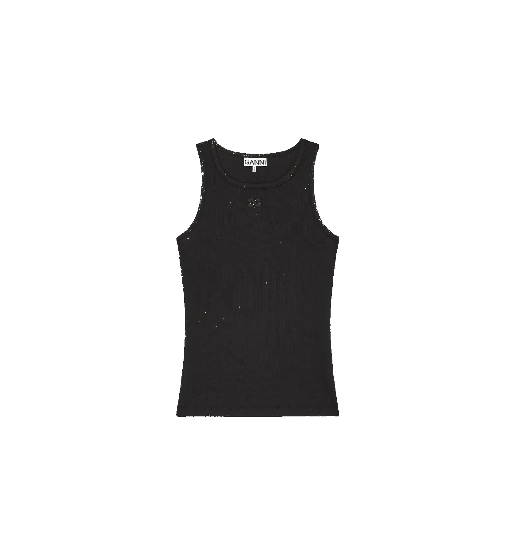 GANNI Compact Pointelle Rib Jersey Tank Top sold by Anna + Nina
