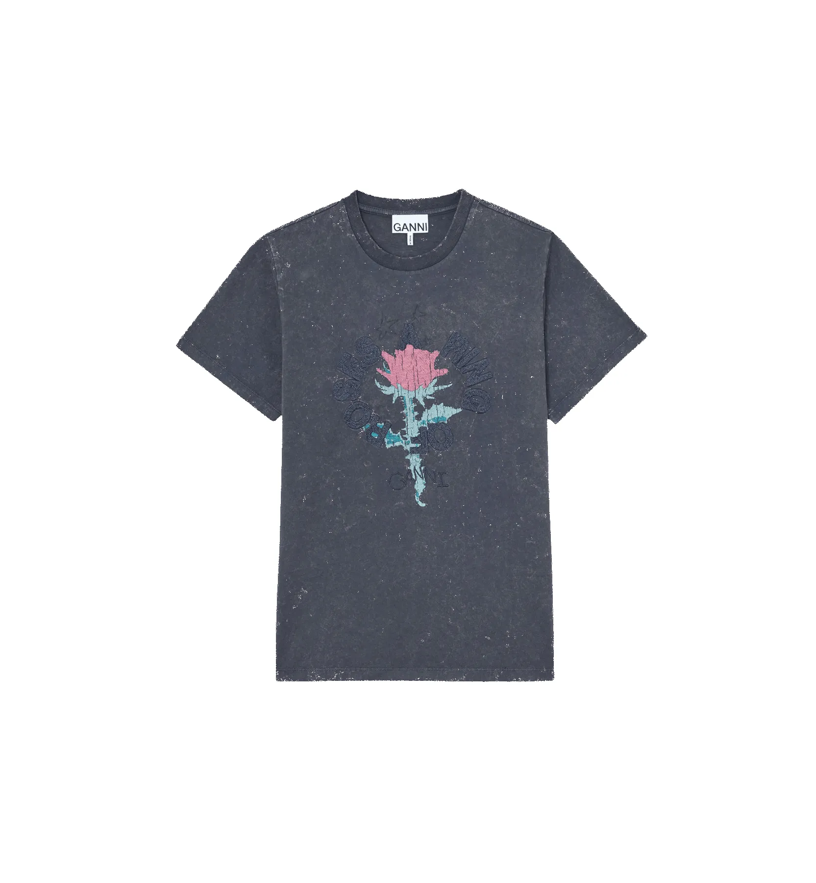 GANNI Future Heavy Jersey Embroidery T-shirt sold by Anna + Nina
