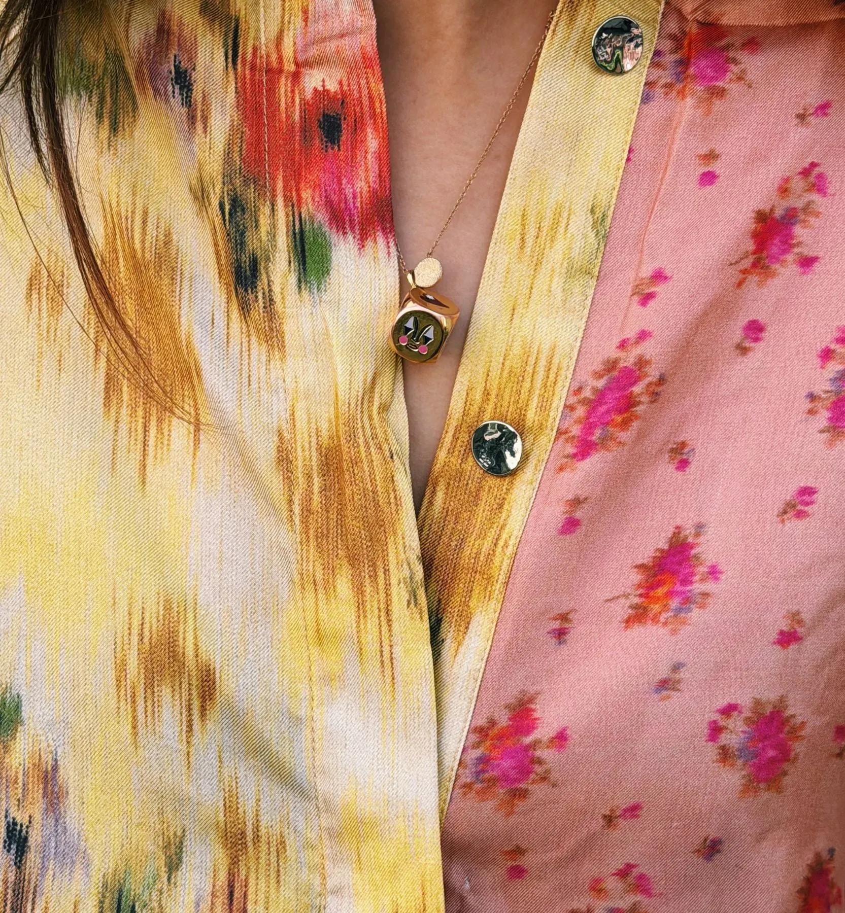 GANNI Multi Printed Silk Twill Long Sleeve Shirt sold by Anna + Nina product image thumbnail 4