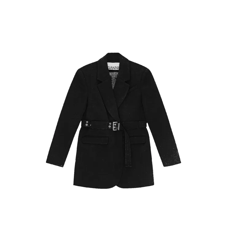 GANNI Bonded Crepe Cropped Blazer made by Ganni