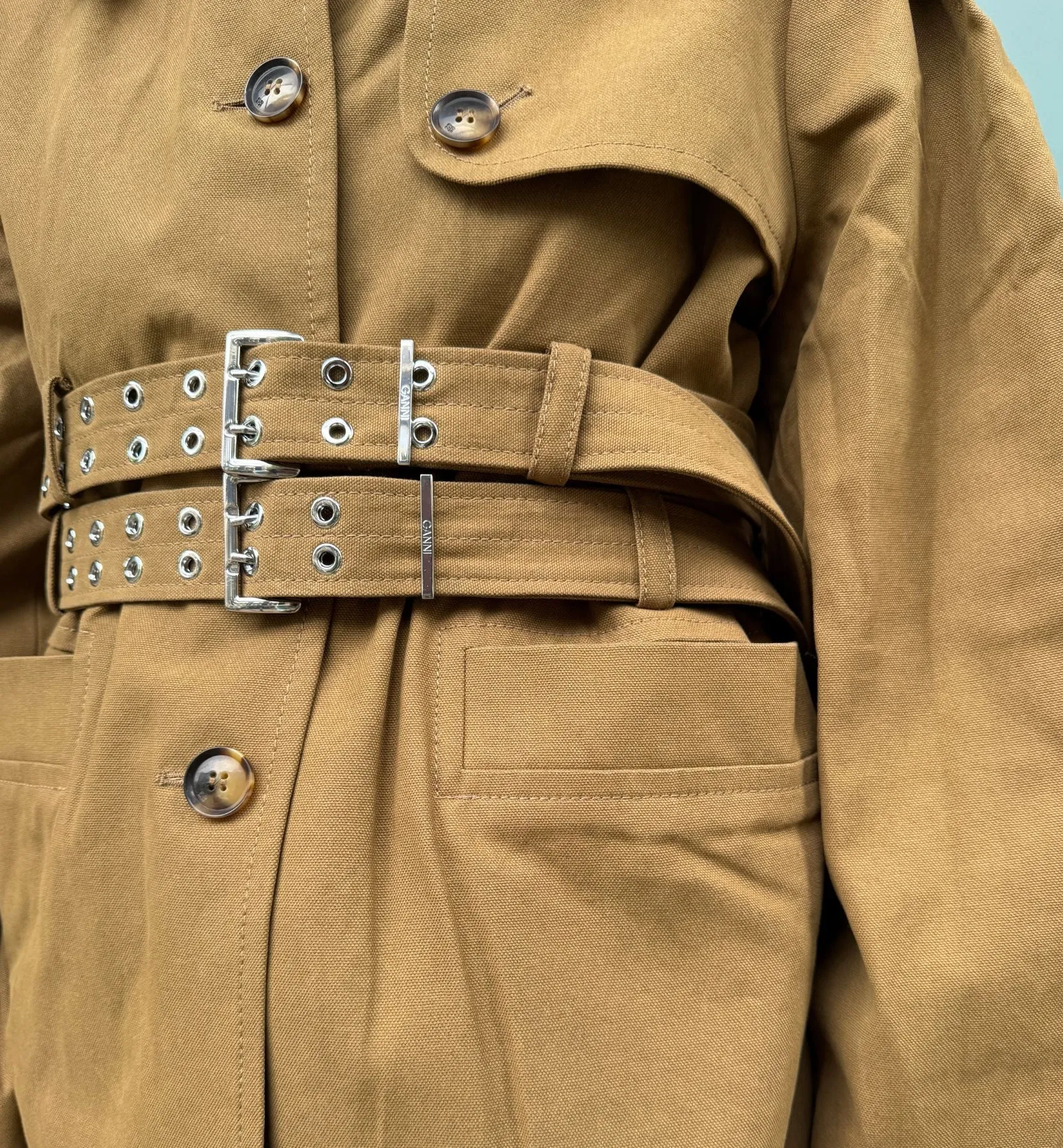 GANNI Workwear Canvas Short Peplum Jacket sold by Anna + Nina product image thumbnail 3