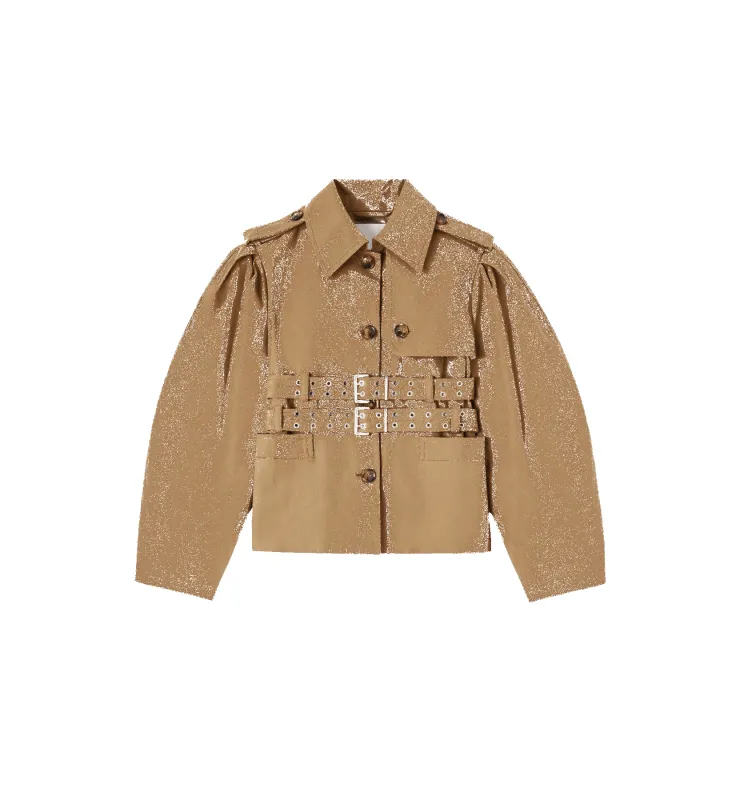 GANNI Workwear Canvas Short Peplum Jacket made by Ganni