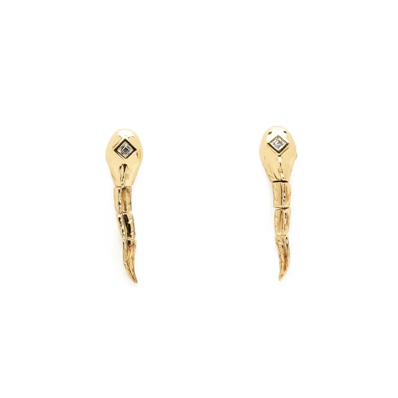 Tadpole Stud Earring Yellow Gold made by Bibi van der Velden