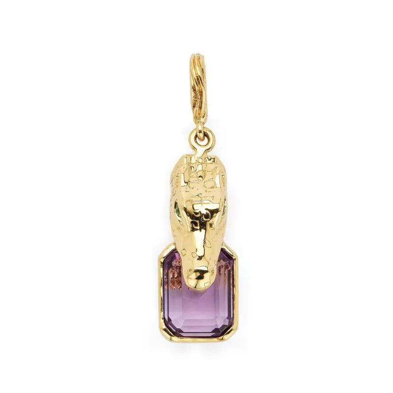 Alligator Biting Amethyst Pendant made by Bibi van der Velden